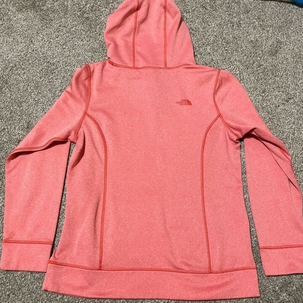 The North Face Womens Heathered Coral Pullover Hoodie Sweatshirt Size M Logo - Picture 3 of 5